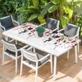 thumbnail image 2 of Pink Valentine's Day Table Cloths for 6 Foot Rectangle Tables, Spring Floral Farmhouse Patio Waterproof Elastic Fitted Tablecloths, Washable Rectangular Table Cover for Camping, 2 of 8
