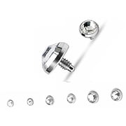 Body Accentz Dermal Anchor Top Flat Bottom Dome Surgical Steel Assorted Package Set of 6 14 gauge