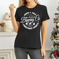 thumbnail image 2 of Christmas Letter Print Women's T-Shirt Casual Round Neck Short Sleeve Holiday Graphic Tee Comfortable Stylish Top, 2 of 2