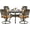 Antique Bronze / Khaki, variant on VIVIJASON 5-Piece Outdoor Patio Dining Set, All-Weather Cast Aluminum Conversation Set, Patio Furniture Set for Backyard, Include 4 Swivel Chairs, 38.5" Round Table w/Umbrella Hole, Navy Blue Cushion