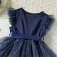 thumbnail image 6 of EnJoCho Kids Dress Baby Girls Bowknot Ruffle Short Sleeve Tulle Birthday Dresses Patchwork Party Dress Princess Dress Outfits Clothes Little Children Girl Summer Trendy Dress 5-6 Years, 6 of 9