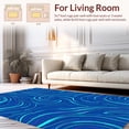 thumbnail image 2 of ODIKA 3'x5' Machine Washable Non-Slip Area Rug, Boho Inspired Snake Skin Print with Fluid Curvilinear Lines High Traffic Rug, Blue, 300244, 2 of 7