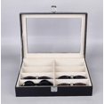thumbnail image 2 of Leather 8 Piece Eyeglasses Storage And Sunglass Glasses Display Drawer Loable Case Organizer,bla, 2 of 4
