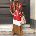 thumbnail image 2 of Birdeem Women Plus Size Daily Tie-Dyed Color Block Loose V Neck Short Sleeve Maxi Dress, 2 of 6