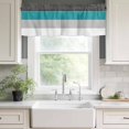 thumbnail image 2 of Aqua Green Stripe Valances for Windows, Rod Pocket Kitchen Valance Curtains - Soft & Washable Small Window Treatment for Living Room, Bathroom, Grey Stripes 42x12inch, 1 Panel, 2 of 9