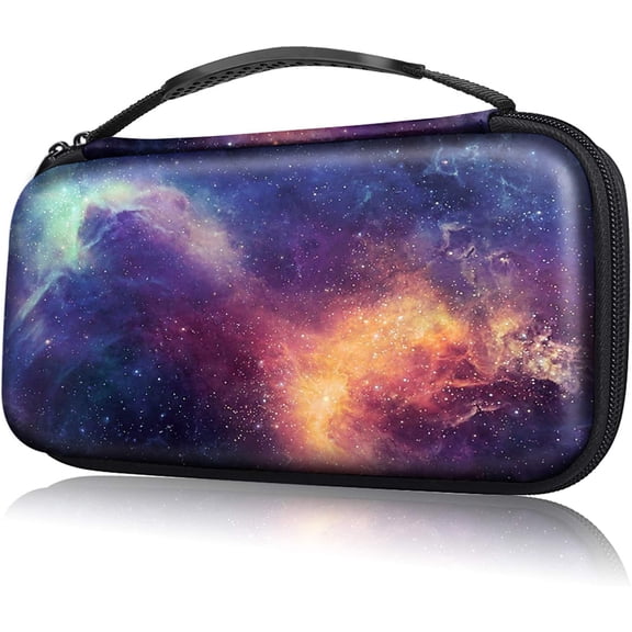 Fintie Carrying Case for Nintendo Switch OLED Model 2021/Nintendo Switch, Portable Traveler Protective Cover Storage Bag w/10 Game Card Slots & Inner Pocket, Galaxy