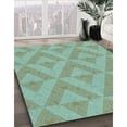 thumbnail image 3 of Ahgly Company Machine Washable Indoor Square Transitional Blue Green Area Rugs, 3' Square, 3 of 7