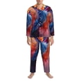 thumbnail image 3 of Fotbe Vibrant Hummingbird Watercolor Art Pijama de Hombre con Estampado de Manga Larga, Conjunto de 2 Piezas, Ropa de Dormir Suave y Cómoda con Bolsillos-Medium, 3 of 7