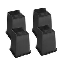 Bed Risers 4 inch  Heavy Duty, 4 Pack Adjustable Bed Furniture Risers, Heavy Duty Bed Lifts Risers Suitable for Table，Sofa, Chair,Couch Desk,and College Dorms, Black