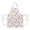 thumbnail image 2 of Pioneer Flower Floral Print Pattern Apron for Women and Men, Cotton Linen Waterproof with Pockets, Adjustable, 33x27 Inch for Kitchen, Gardening, BBQ, Salon, 2 of 6