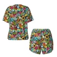 thumbnail image 5 of Kdxio Color Summer Print Pajamas Sets for Women Short-Sleeved Pjs with Lounge Shorts Two Piece Sleepwear S-4XL, 5 of 9