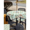 thumbnail image 6 of Square Outdoor Tablecloth with Umbrella Hole Easter Bunny Outside Table Cloth Waterproof Patio Table Cover Spring Easter Eggs Botanical Green Striped Zipper Tablecloths for Picnic Camping 54x54 Inch, 6 of 8
