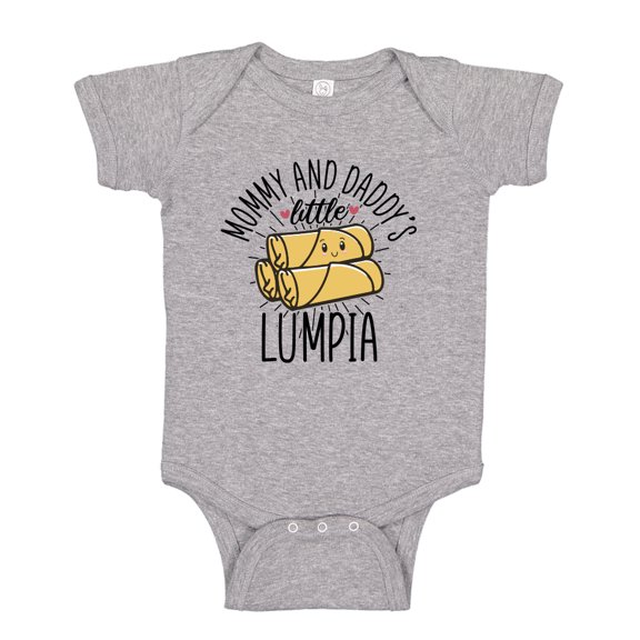 Mommy and Daddy's Little Lumpia Baby Bodysuit One Piece NB Athletic Heather