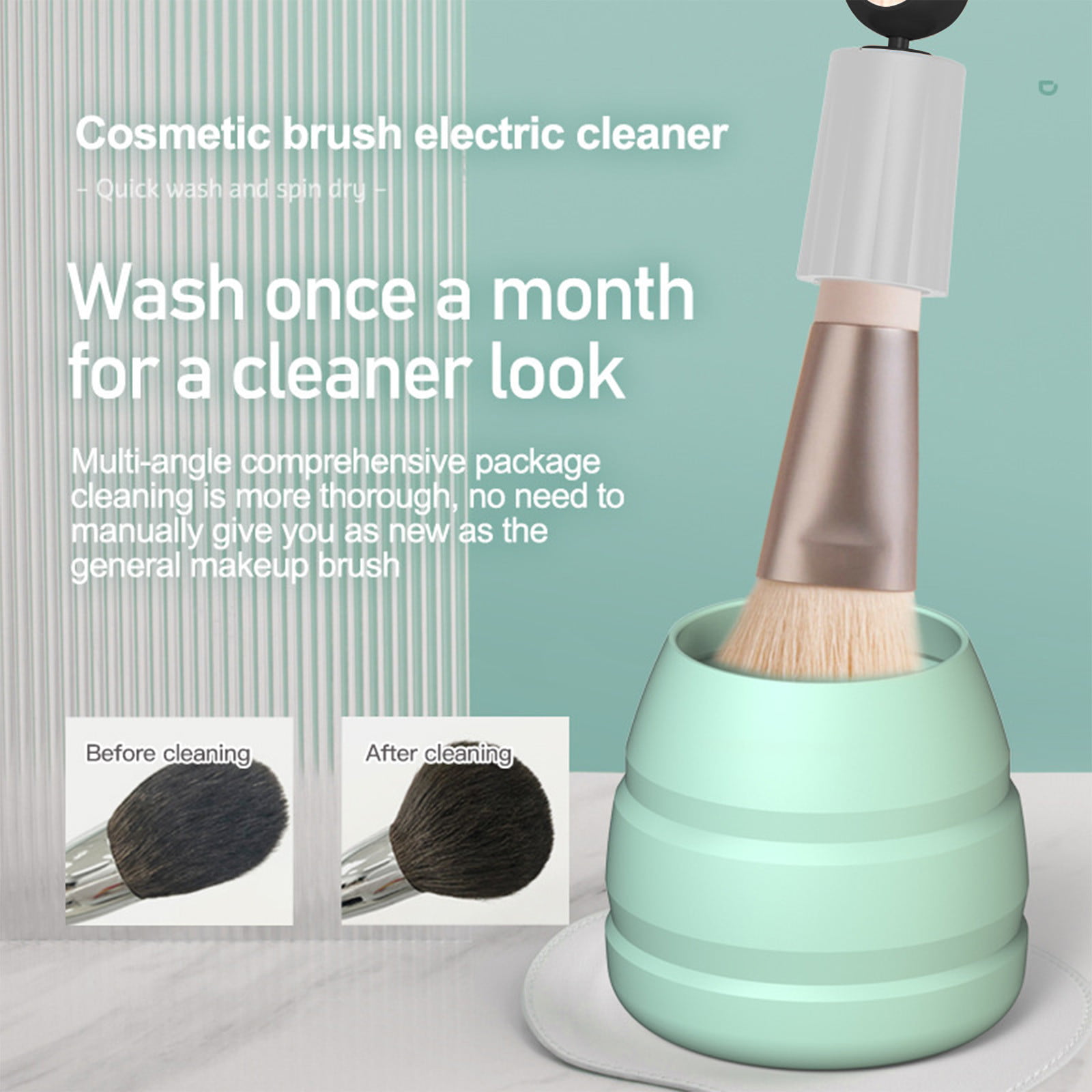 Tmalltide Electric Makeup Brush Cleaner Machine, USB Make up Brush Cleaner,  Portable Electric Makeup Brush Cleaner, Makeup Brush Cleaner Machine with