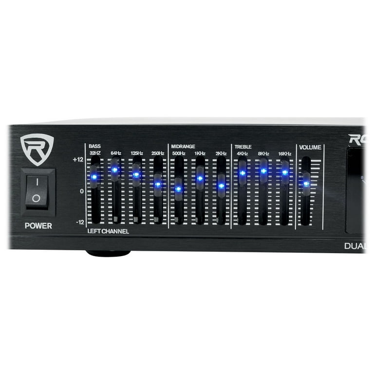 Rockville REQ20 Pro Dual 10-Band Equalizer w/ VU Meters