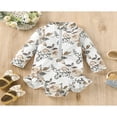 thumbnail image 2 of QJUHUNG Kid Baby Girls One Piece Swimsuit Long Sleeve Zipper Swimwear Ruffle Rashguard Bathing Suits Beachwear, 2 of 7