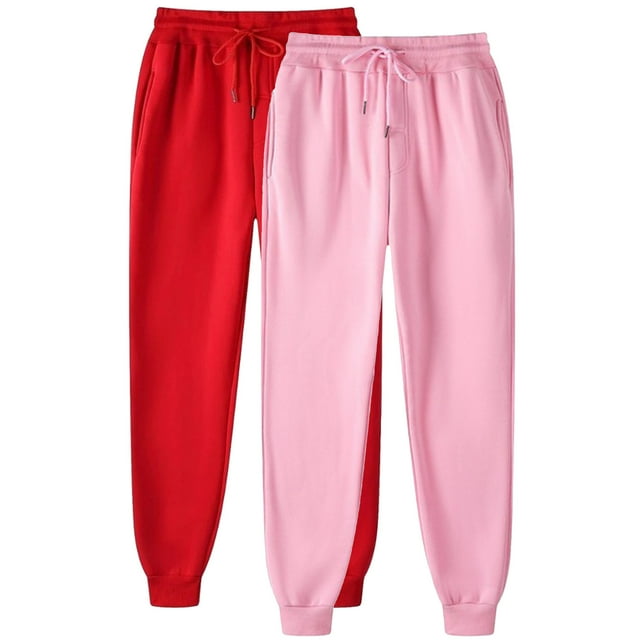 Kyusrd Sweatpants For Women Drawstring Elastic Waist Hip Hop Pants Casual Solid Color Track Cuff Lace-Up Workout Pants Pockets Straight Comfortable Spring Trousers 2Pcs