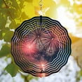thumbnail image 3 of Vibrant Metal Hanging Wind Spinners - Traditional Chinese Fan Design with Fireworks Pattern for Yard & Garden Decor, 3 of 6