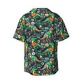 thumbnail image 7 of Picia Dinosaur Plays Soccer Men's Linen Shirts Short Sleeve Cuban Beach Shirts Casual Shirts Button Down Shirt for Men Beach Summer Wedding Shirt-Small, 7 of 7