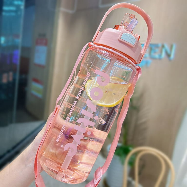 Large Capacity Straw Cup High Temperature Resistant Tritan With Handle Tea  Cup Pink 1200ml - Yamibuy.com