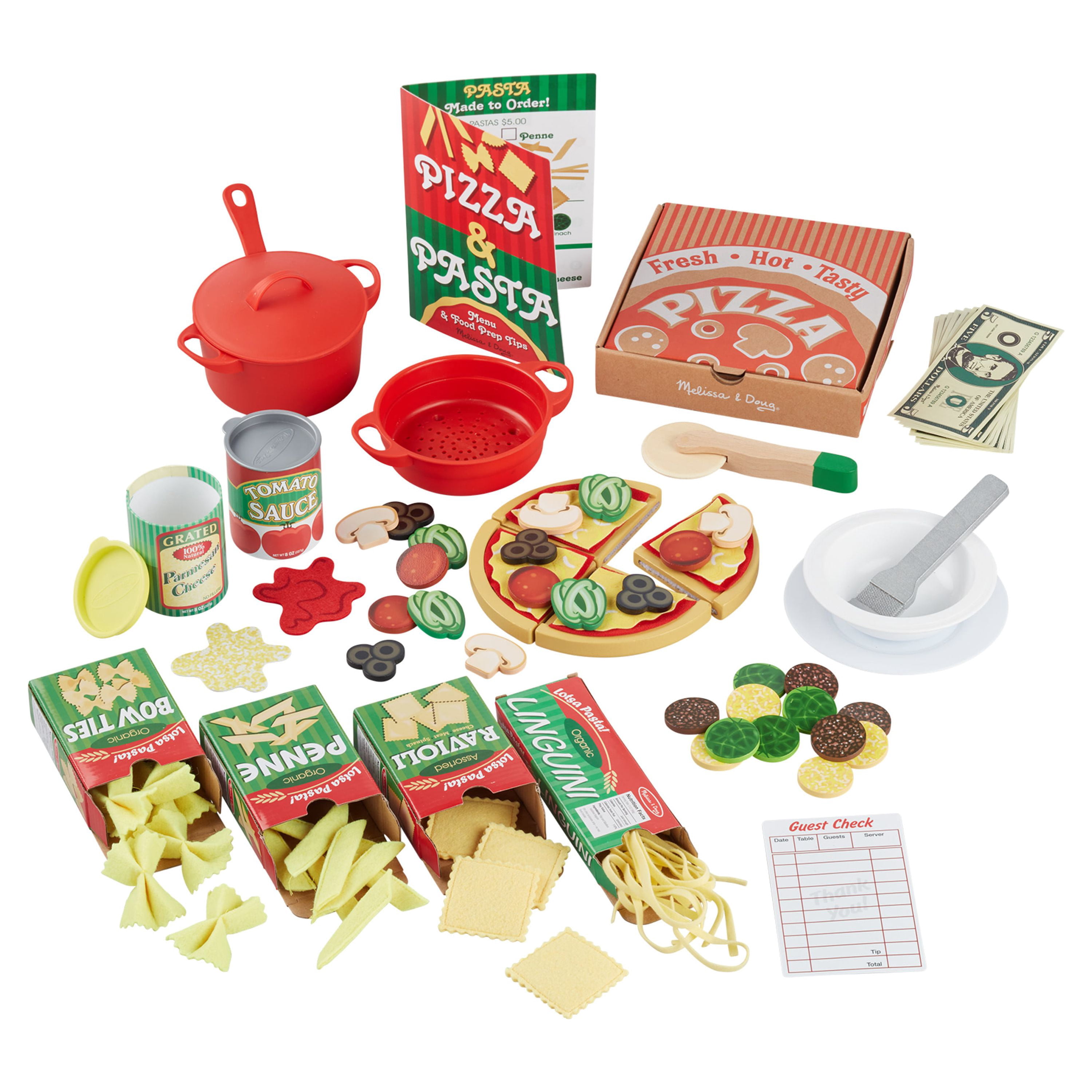 Melissa & Doug Deluxe Pizza & Pasta Play Set Pretend Play Food - 92 Pieces