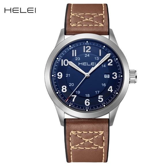 Helei Watch Quartz Watch Helei Men's Watch Real Belt Men's Watch Tide