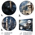 thumbnail image 3 of Designart "Enchanted Winter Castle" Architecture Metal Wall Decor, 3 of 5