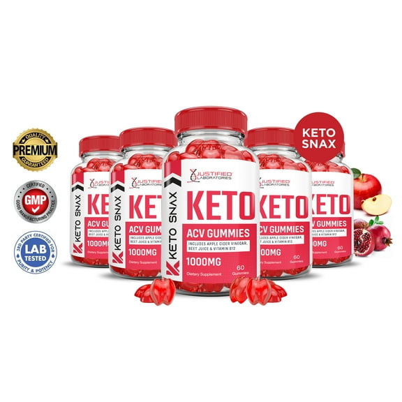 (5 Pack) Keto Snax ACV Gummies 1000MG Dietary Supplement 300 Gummys