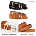 thumbnail image 5 of JASGOOD 2 Pack Suede Belts for Women Fashion Ladies Casual Waist Belt with Gold Buckle, 5 of 8