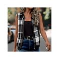 thumbnail image 6 of Zynoxe Women's Plaid Vests With Side Pockets Fashion Zip Up Vests for Women Classic Stand Collar Sleeveles Jackets Soft Lightweight Fall Winter Casual Gilet Jacket S, 6 of 7