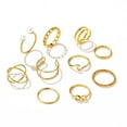 thumbnail image 3 of Anillos para mujer, regalos para mujer, 10 piezas vintage para mujer, conjunto medio con flor hueca, nudillos, uñas, toalla facial para adultos, 3 of 5