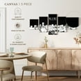 thumbnail image 5 of Elephant Stock Miami Skyline Bw Wall Art - Horizontal Multi Panel Canvas - Living Room Wall Decor - City Multi Panel - Black And Gray Decor - 80" x 36", 5 of 8