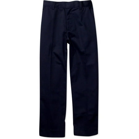 Boys' Durable Twill Flat-Front Pants
