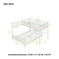 thumbnail image 5 of Bellemave Twin over Full Size Bunk Bed L-shaped Metal Low Bunk Bed with Guardrails and Ladder Junior Floor Bunk Bed Frame (White), 5 of 10