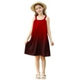 thumbnail image 4 of FAHXNVB Cami Dress for Girls Cute Gradient Color Sleeveless A-Line Swing Casual Dresses Summer Fashion Beach Dress 4-15 Years, 4 of 8