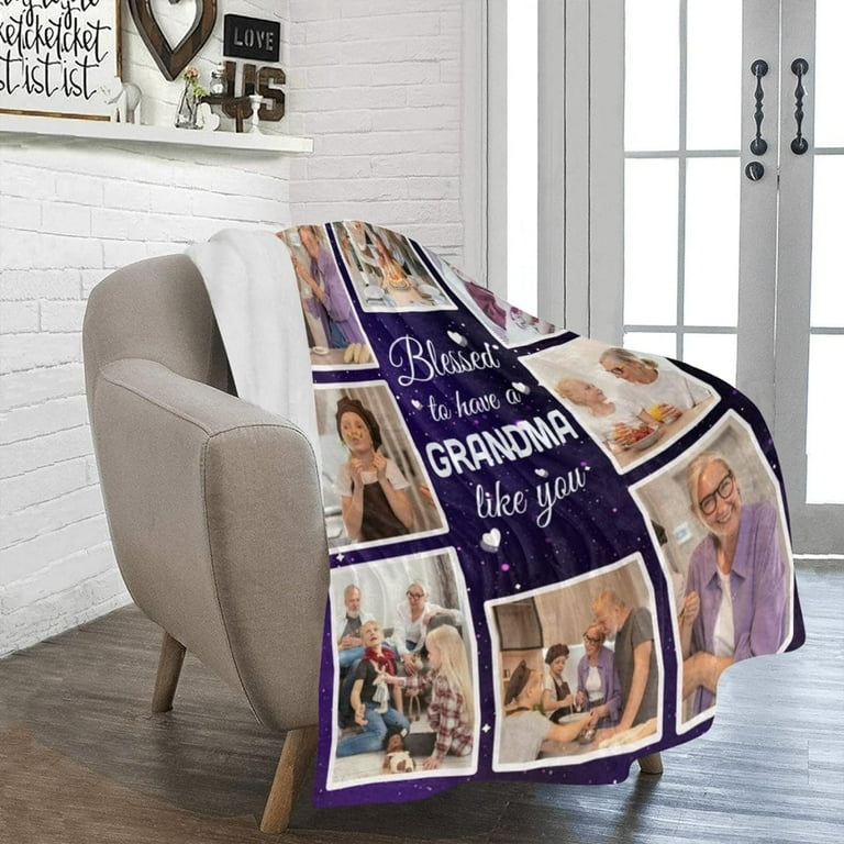 Customize Blankets with Photos Made in USA Shipped in 48 Hours Customized Picture Blankets for Mom Dad Grandma Grandpa Daughter Walmart