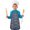 Fireman and Cone, variant on Fireman and Exit Beige Pattern Teens Aprons, Adjustable Neck Strap, Toddler & Teens Aprons for Cooking & Baking, 19x23.6 Inches
