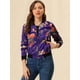 thumbnail image 4 of Cazadora bomber Floral Allegra K Morado oscuro S, 4 of 6