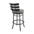 thumbnail image 5 of Miekor Furniture Natya Swivel Counter or Bar Stool in Black Finish with Gray Faux Leather 99328, 5 of 12