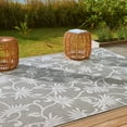 thumbnail image 6 of Reyn Spooner Kona Coast Polynesian Pareau Tropical Floral Gray Cream Flatweave Indoor/Outdoor Area Rug, 6x9, 6 of 9