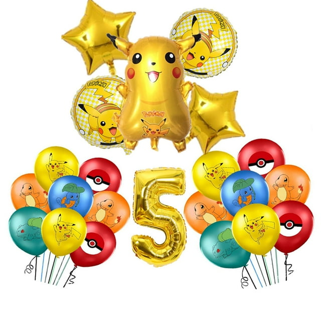 New Pink Pokemon Birthday Decorations Pikachu Party Tableware Balloons Plates Napkin Backdrop Decor Balloons For Boys Party