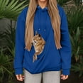 thumbnail image 2 of Kangaroo Pocket Cat Dog Pouch Hooded Sweatshirts Women Solid Long Sleeve Warm Pet Carrier Pullover Animal Holder Hoodie, 2 of 5
