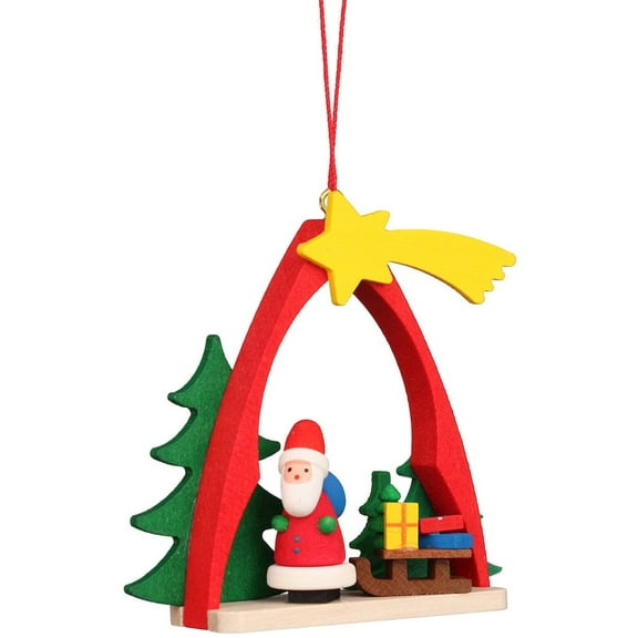 CHRISTIAN ULBRICHT Ornament - Santa With Sled In Arch