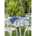 thumbnail image 3 of Outdoor Tablecloth with Umbrella Hole for Patio/Picnic/Party/Camping, Navy Blue Conch Waterproof Table Cloth Round Cover Washable, Coastal Summer Ocean Nautical (Dia 54"), 3 of 9