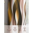 thumbnail image 6 of Brown Striped Ombre Sheer Curtains 96 Inch Length 2 Panels Set, Modern Brown Moire Geometric Voile Window Treatment Semi Sheer Long Curtains Drapes for Bedroom/Living Room/Kitchen 52"x96"x2, 6 of 7
