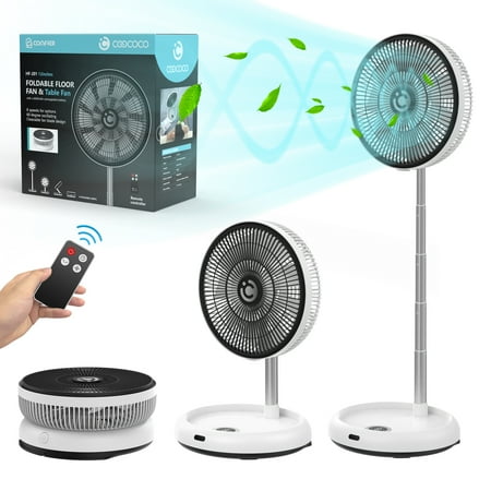 

12 Oscillating Fan with Remote Height Adjustment & 8 Wind Levels Desk Pedestal Fan Standing Fan for Bedroom