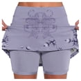 thumbnail image 2 of Wxolcjlv Womens Floral Print Skort High Waist Built‑In Short Workout Casual Skirts, 2 of 8