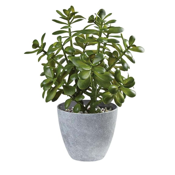 Westcharm 16 inch Tall Potted Faux Jade Plant Tabletop Greenery Artificial Green Crassula Ovata Succulent Money Tree in Melamine Pot