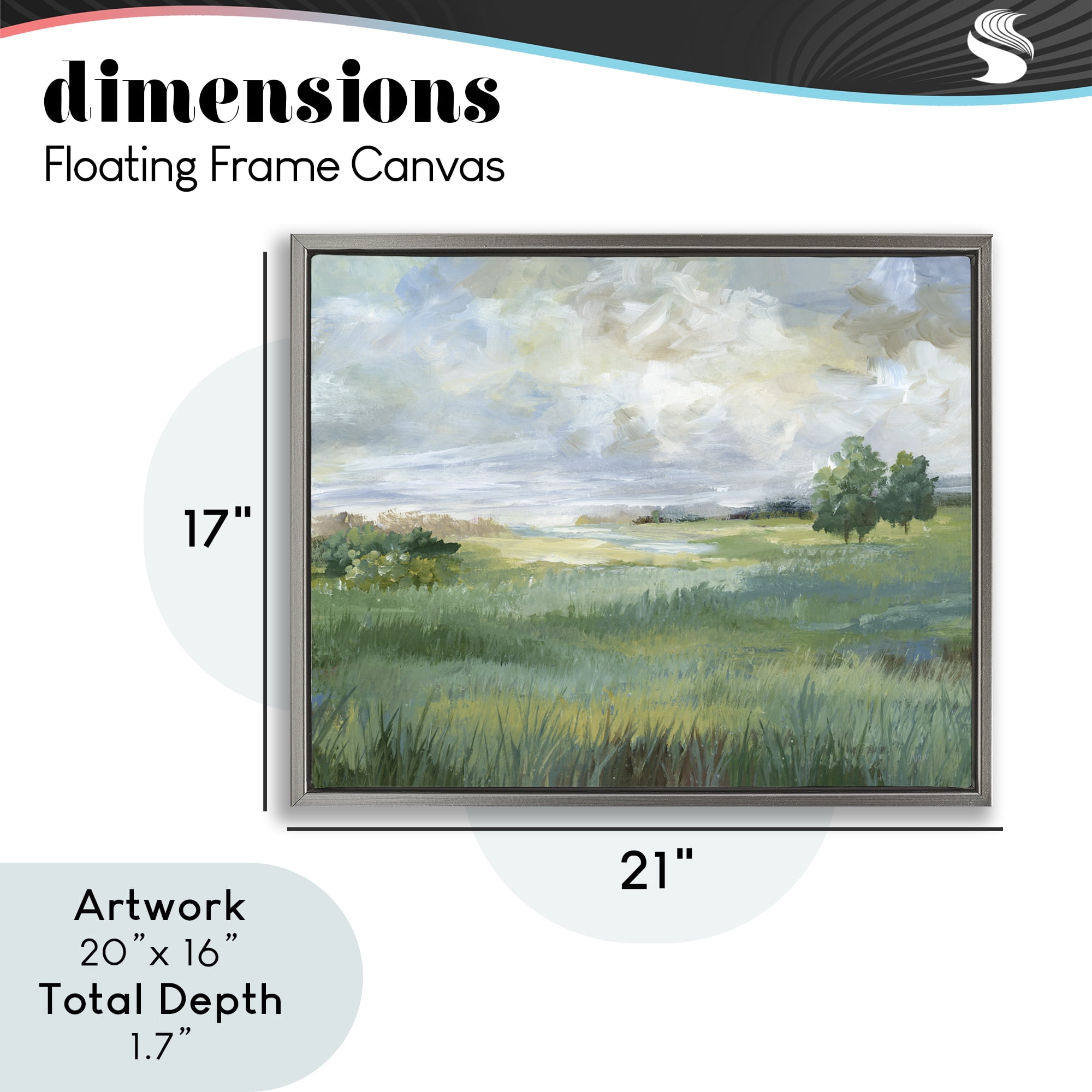 Stupell Industries Idyllic Summer Field Gray Framed Floater Canvas Wall Art, design by Nan