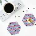 thumbnail image 5 of Disketp Bees And Daisies Striped Funny Coasters,6 Pcs Leather Coasters With Holder, Perfect Housewarming Hostess Gifts,Protect Furniture From Water Marks Scratch And Damage, 5 of 9
